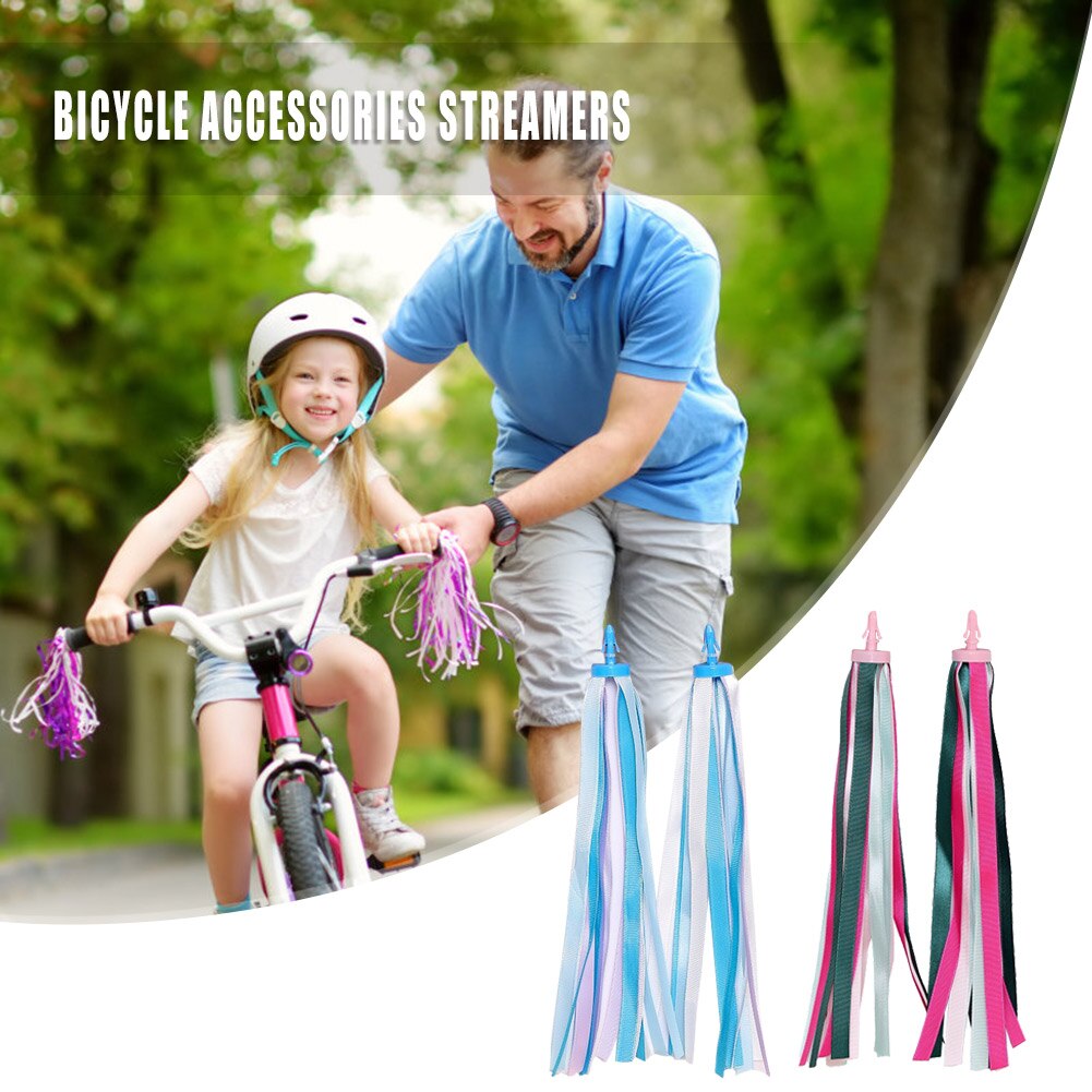 2pcs Kids Bike Streamers Bike Handlebar Toy Decoration Bicycle Streamers Bicycle Handlebar Ribbon Kids Scooter Tassels