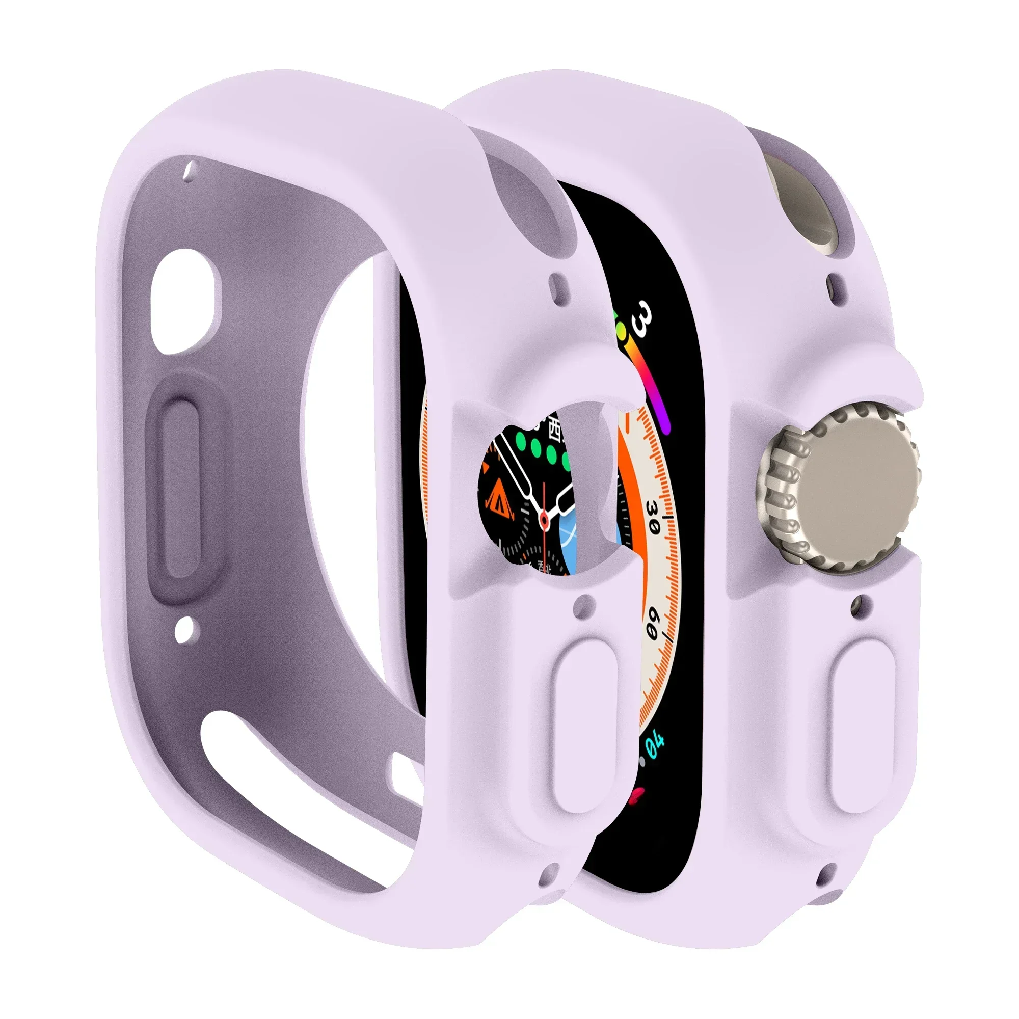Hoesje voor apple watch ultra 2 met 49mm bandjes, rondom schokbestendig, tpu-beschermend, zacht siliconen bandje, bumper, krasbestendig.: Rood / 9 inch