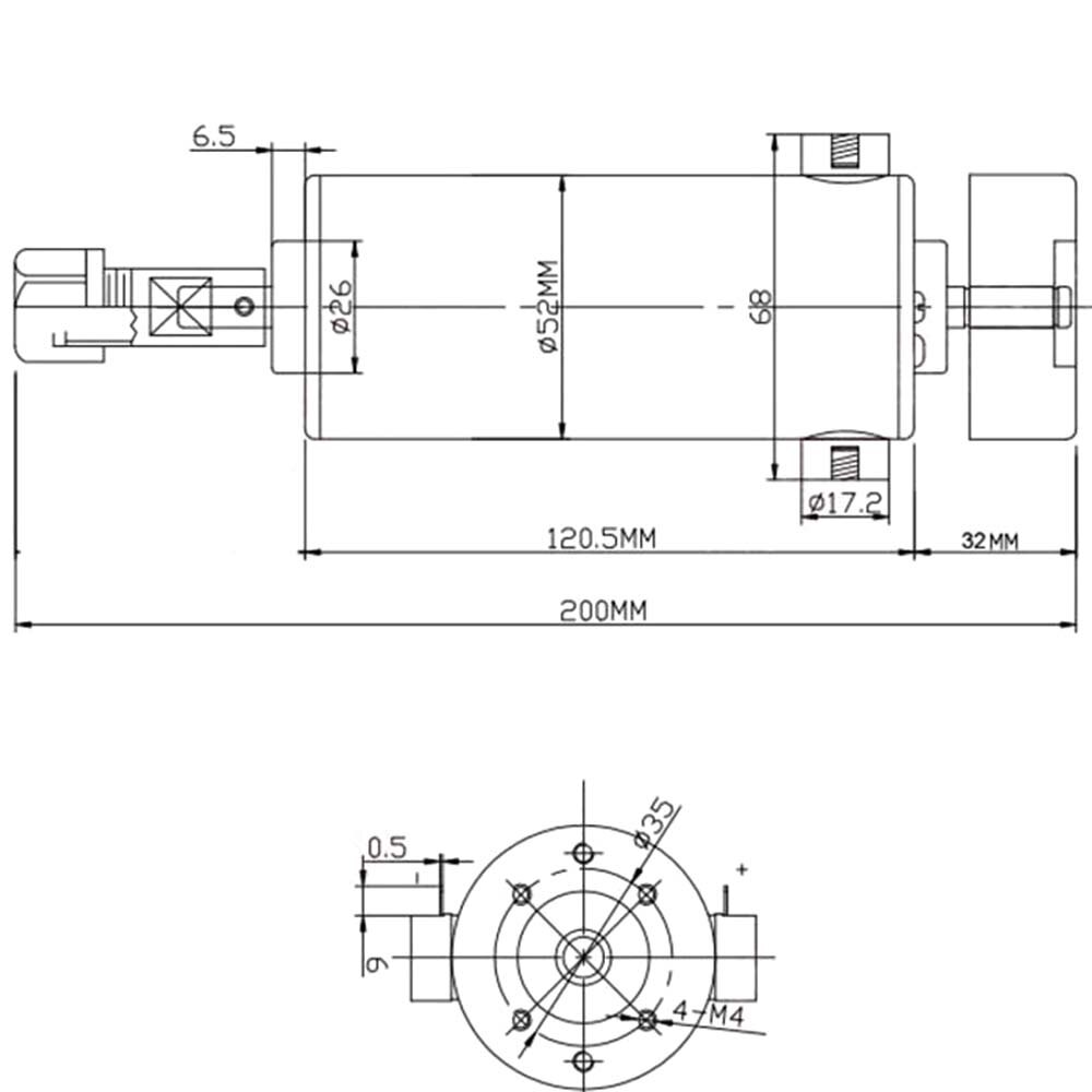 Broche de CNC 500w ER11 pince 52MM diamètre DC petit moteur de broche refroidi par Air 0.5kw pour la gravure broche de fraisage avec scre gratuit