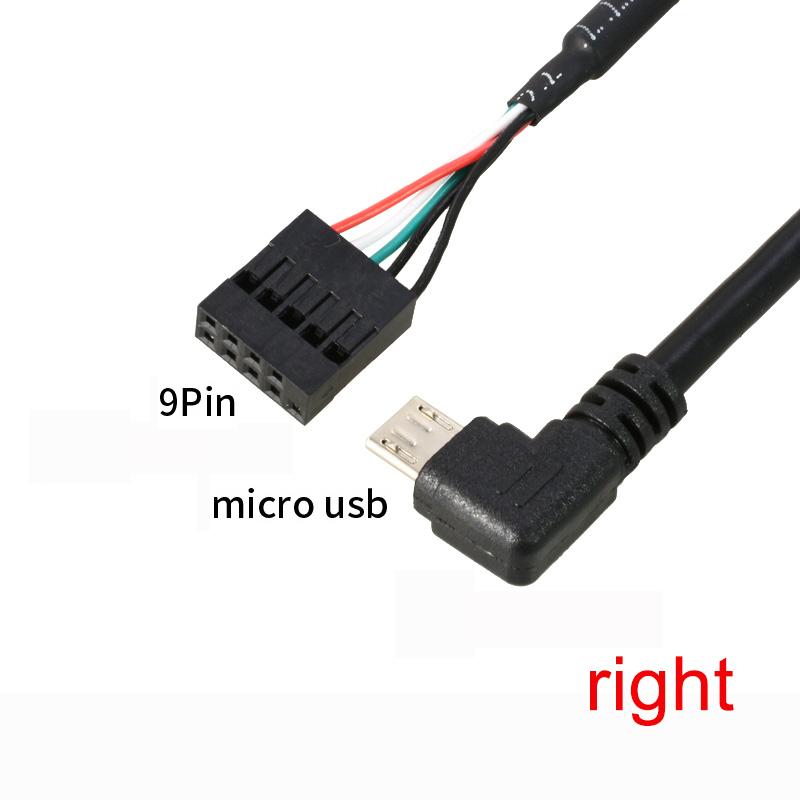 Placa base de ordenador PC 9P a Micro USB a DuPont 2,54mm 5Pin DuPont USB a Micro USB cable de datos papel de aluminio + cable de malla tejida: Negro