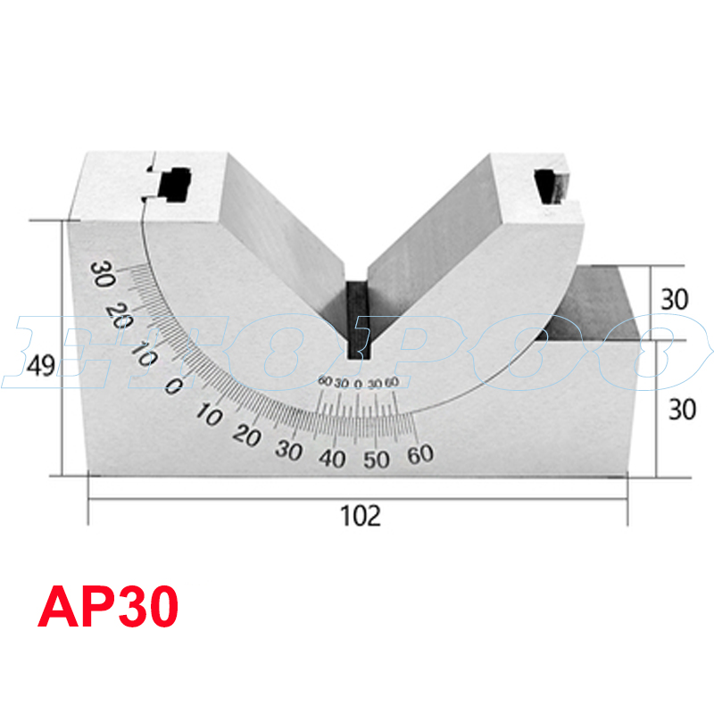 Adjustable Angle Gauge V Block 0 to 90 Degree Adjustable Micro Gauges Measuring Tools For Grinder Milling Machine AP KP25 KP30: AP30