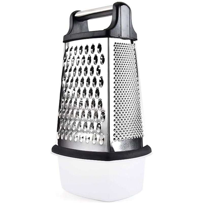 4-Sided Stainless Steel Box Grater with Storage Container, Grater for Parmesan Cheese, Ginger Ect