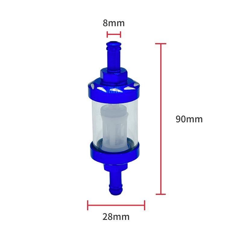 8mm CNC Aluminum Alloy Glass Gas Fuel Gasoline Oil Filter Moto for Dirt Pit Bike 125/140/150/160cc CRF70 90 110 TTR100 110 KLX65