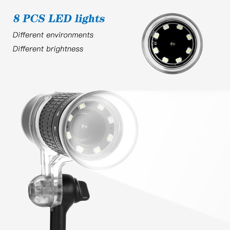 F210 WIFI Digital Microscope 1000X Digital Zoom 1080P 8LEDs Microscope Camera Electronic Magnifier with Stand DIY Soldering Tool