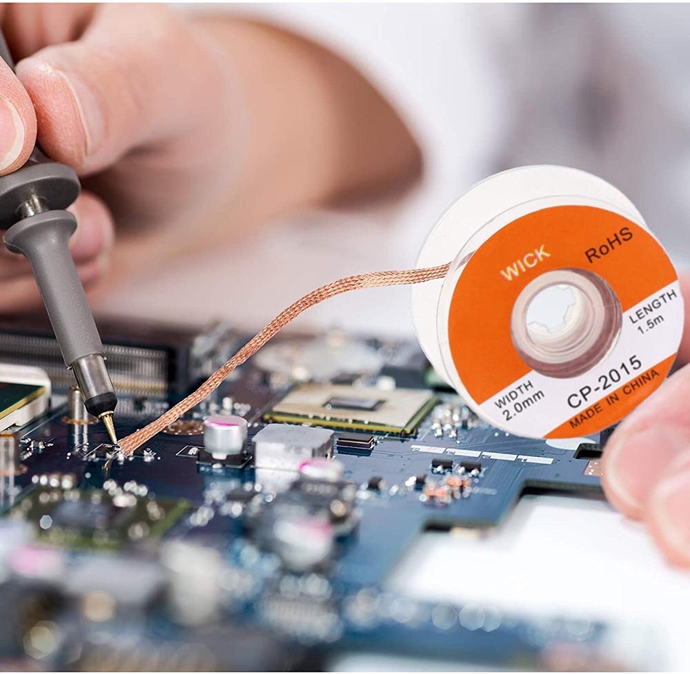 Alambre de soldadura, trenza para desoldar, removedor de soldadura, mecha, cable de plomo, flujo, herramienta de reparación BGA