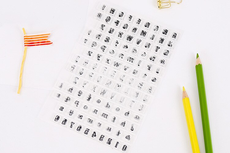 Timbro classico in silicone PVC lettere inglesi trasparenti alfabeto forniture per ufficio timbro di gomma trasparente cancelleria Scrapbooking