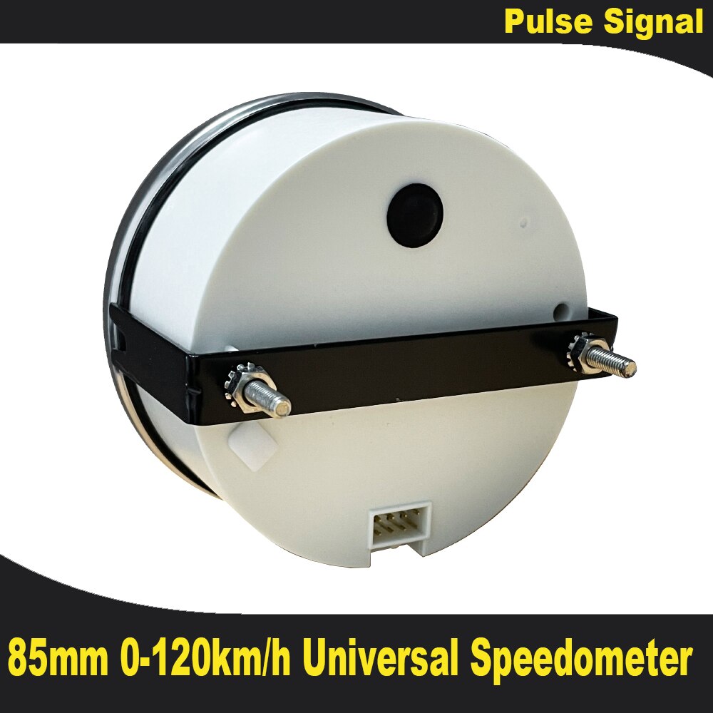 Universal 85mm Speedometer Odometer Speedo Gauge 200km/h for Car Truck Motor Auto with Red Backlight 12V 24V (Pulse Signal)