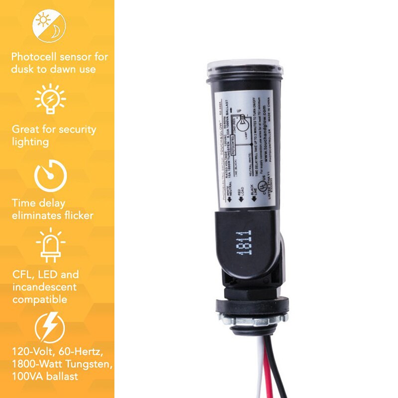 1pcs Photocell Sensor LED Dawn Outdoor Swivel Photo Cell Light Control Photocell Sensor 120-220V Anti-corrosion and Anti-aging