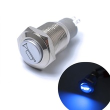 Studyset 12V 19mm Car Reset Switch Button Momentary Blue LED Marine Car Stainless Horn Push Button Light Switch