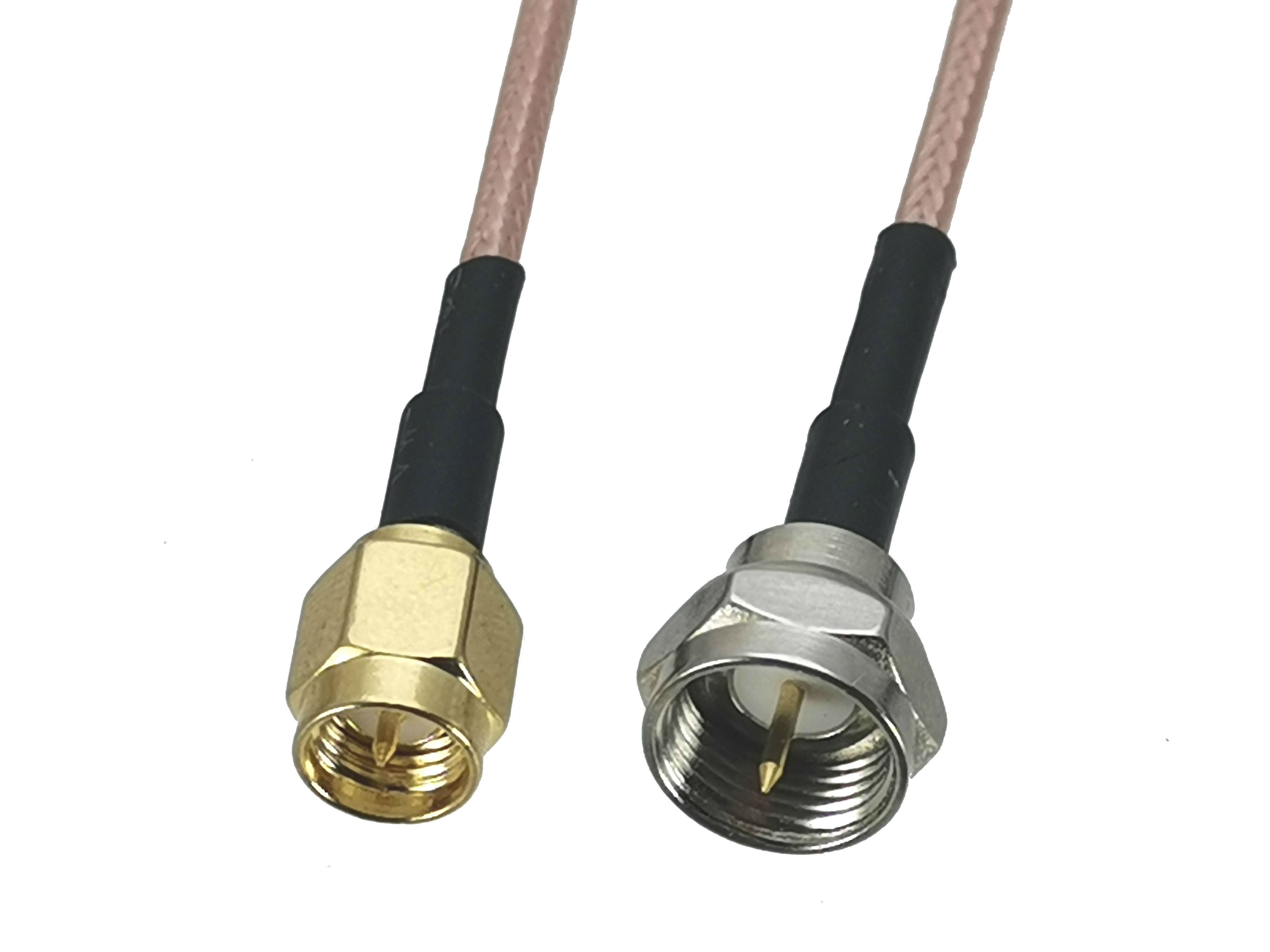 1pcs RG316 Cable F TV Male Plug to SMA Male Plug Connector RF Coaxial Pigtail Jumper Adapter Straight 4inch~10FT