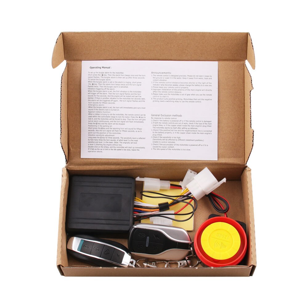 Motorcycle Motorcycle Alarm System Universal Alarm speaker Kit Anti-line Cutting With Remote Control 12V DC