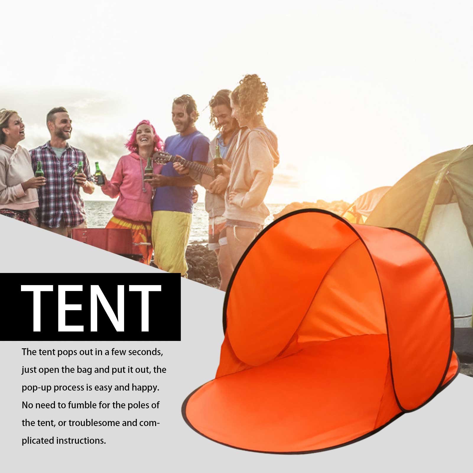 Leisure Tent Single Layer Sun Protection Camping Tent Outdoor Ultralight Camping Tent Four Season Tent For Hiking Backpacking