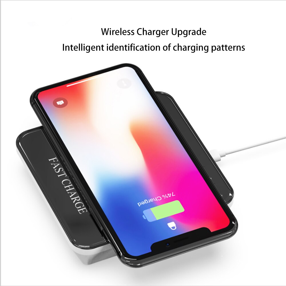 Fast Wireless Charger for Samsung S10 S9/S9+ Note 9 Qi Charging Pad Controllable Night Light Wireless Charging for iPhone 11 Pro
