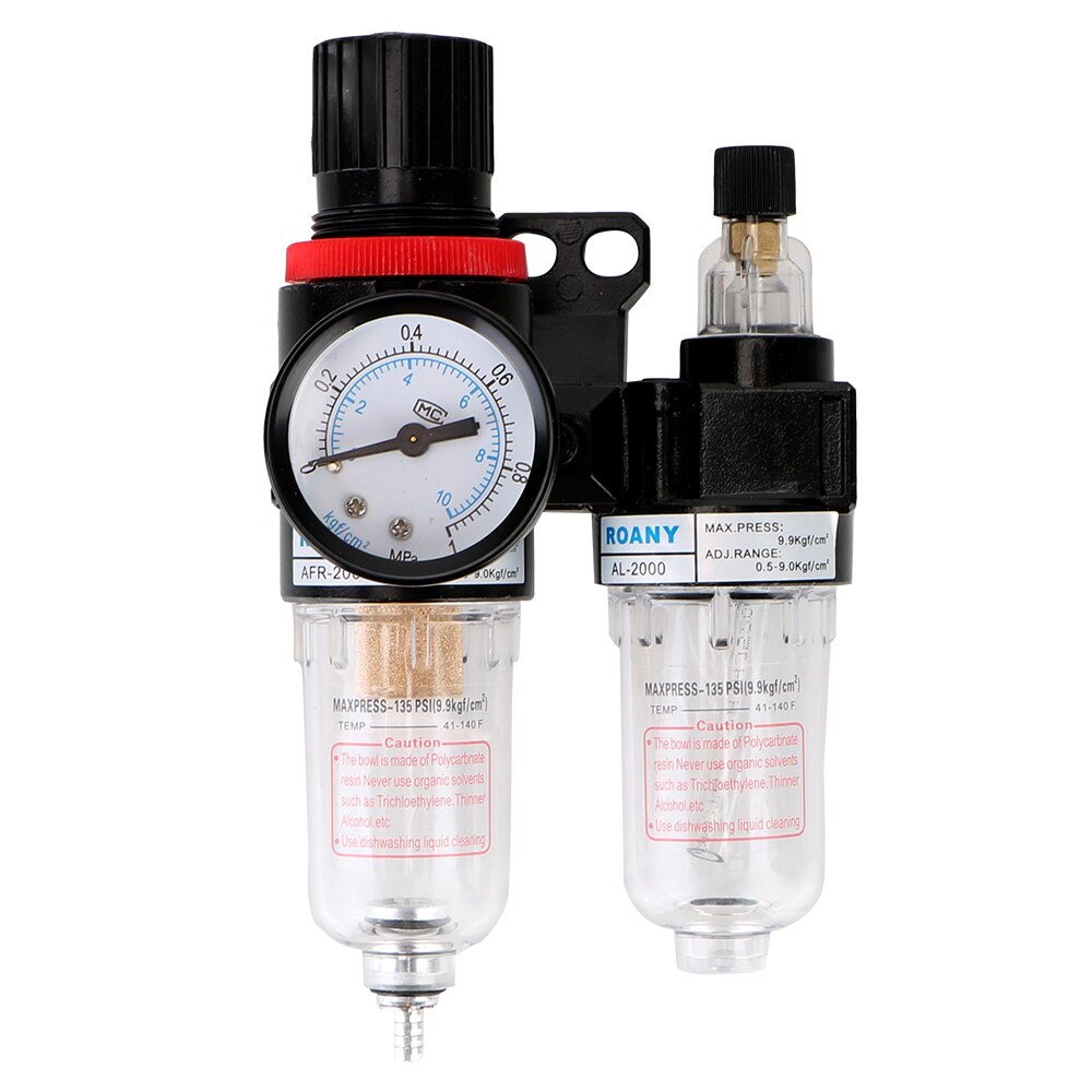 Compresseur d'air avec séparateur de compteur d'huile et d'eau, unité de traitement de l'air AFR 2000 + AL 2000 G1/4 "AFC 2000: Copper Filter