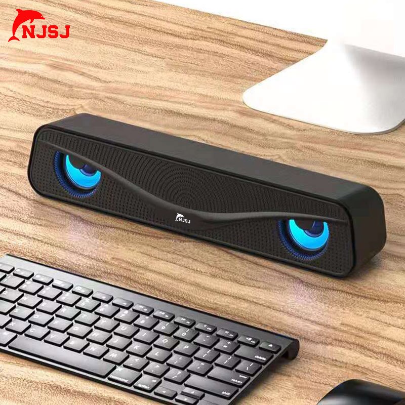 NJSJ Wired Column RGB Computer ​Speaker TV Soundbar Stereo Sound Home Theater Sound Bar TF USB For TV PC