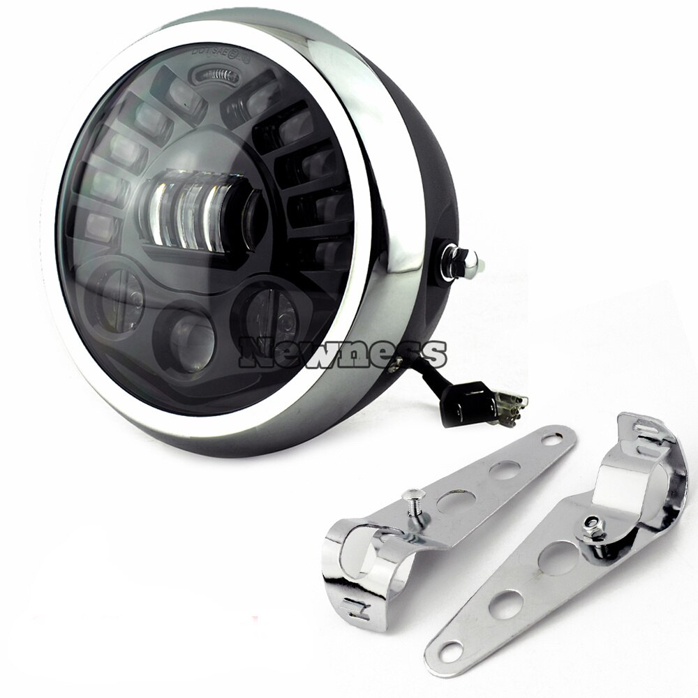 7 inch Universal Cafe Racer Round Motorcycle LED Head lamp Headlamp Distance Light Refit 7 " Motorcycle Headlight Cafe Racer