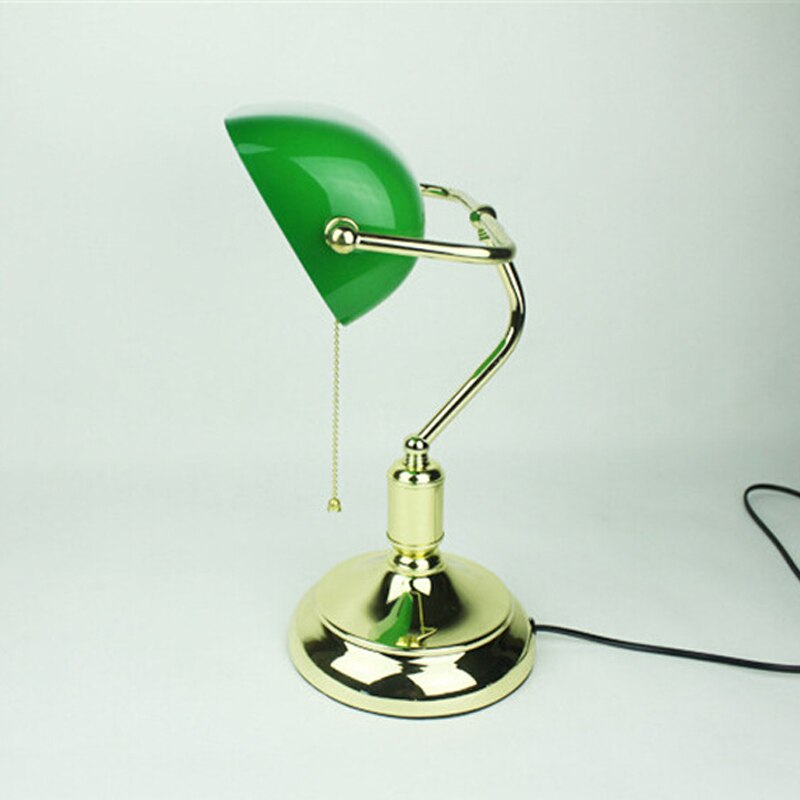 Rustieke Tafellamp Vintage Lampara Led Escritorio Industriële Studie Art Deco Goud Glas Gekleurd Groene Europese Klassieke Lampenkappen