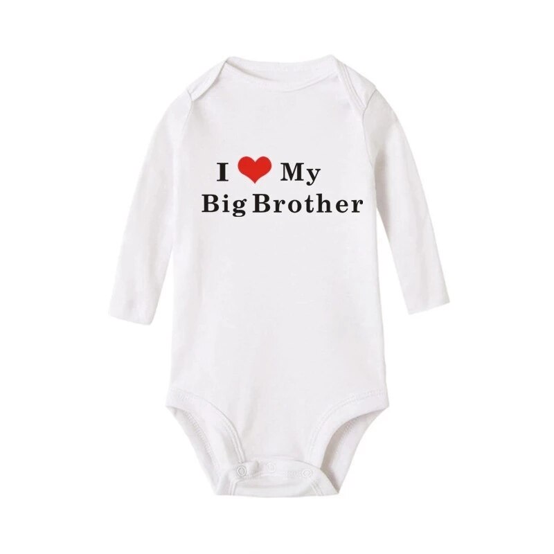 Ik Hou Mijn Zus/Brother Baby Jongens Meisjes Zomer Lange Mouw Bodysuits Peuter Tweeling Rompertjes Casual Baby Rompertjes: Big brother / 6-12M