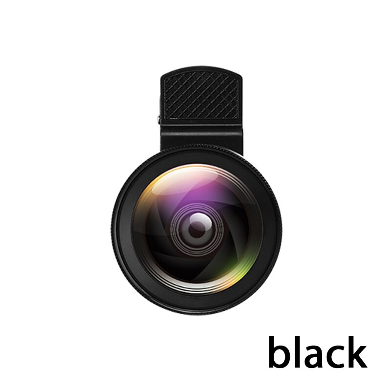 Phone Lens kit 0.45x Super Wide Angle &amp; 12.5x Super Macro Lens for phone iPhone 6S 7 Xiaomi more cellphone HD Camera Lentes: black