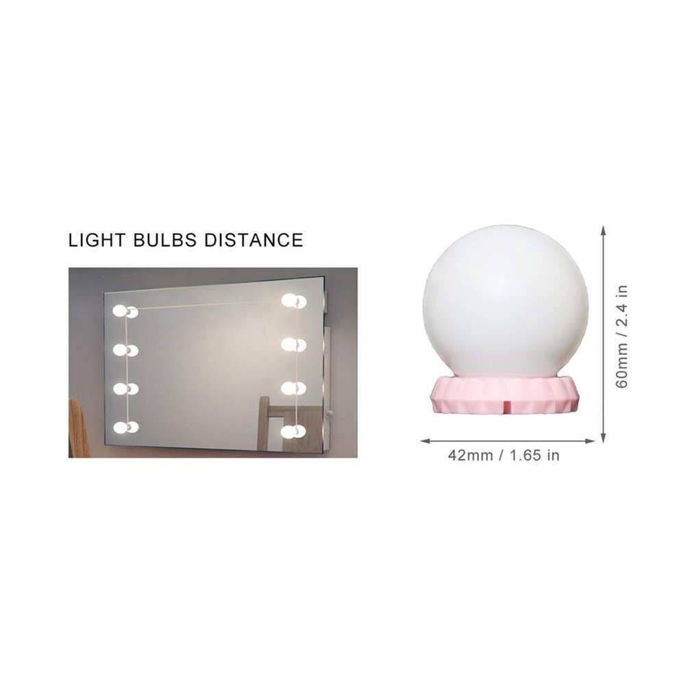 Led lysstreng makeup spejl pære dobbelt farve termostat forlygter fylde lys pære streng tre tonet lys