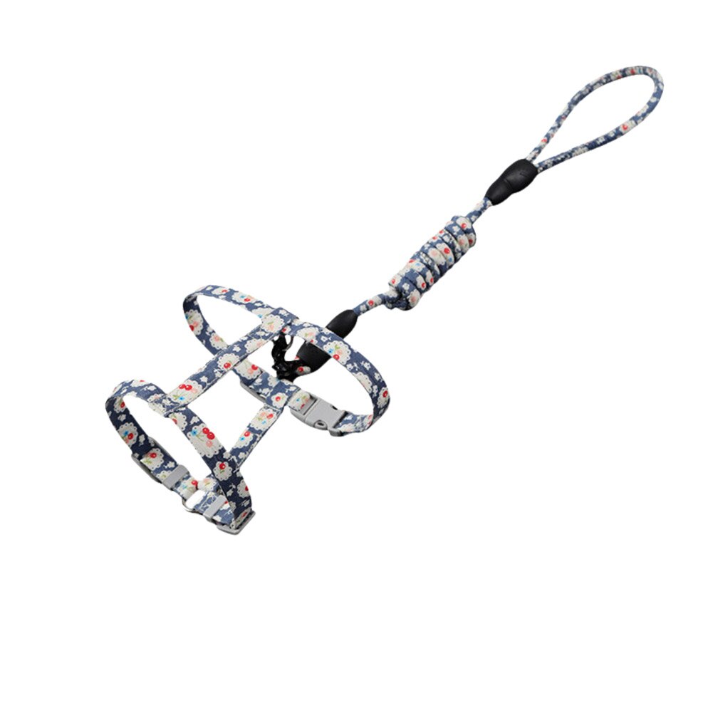 Harnais pour chat, laisse, ceinture, collier, sangle en forme de I, corde de guidage pour chiot, chaton, chiot, marche en plein air: L-Dark Blue