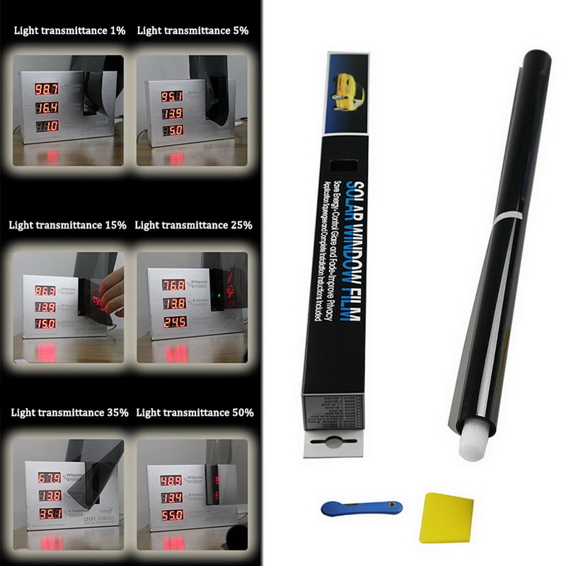 Schwarz Auto Fenster Folien Tönung Tönung Film rollen Auto Auto Heimat Fenster Glas Sommer Solar- UV Schutz Aufkleber Filme