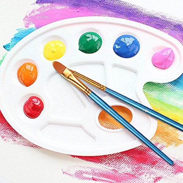 10Pieces Round Pointed Tip Nylon Hair Brush Set Wi... Grandado