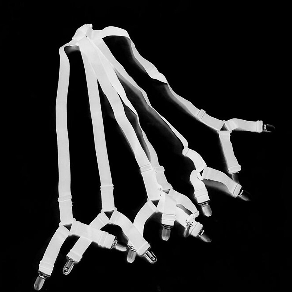 Bed Sheet Clip Round Long Adjustable Crisscross Sheet Straps Grippers Six Sides Fit for All Size Shape Bed Round Table Clips 3: Default Title