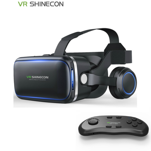 Casque Stereo Shinecon VR Kasten Virtuelle Realität Gläser 3D VR Brille Headset Helm Für Smartphone Clever Telefon Karton Google: VR Plus 086 Fernbedienung