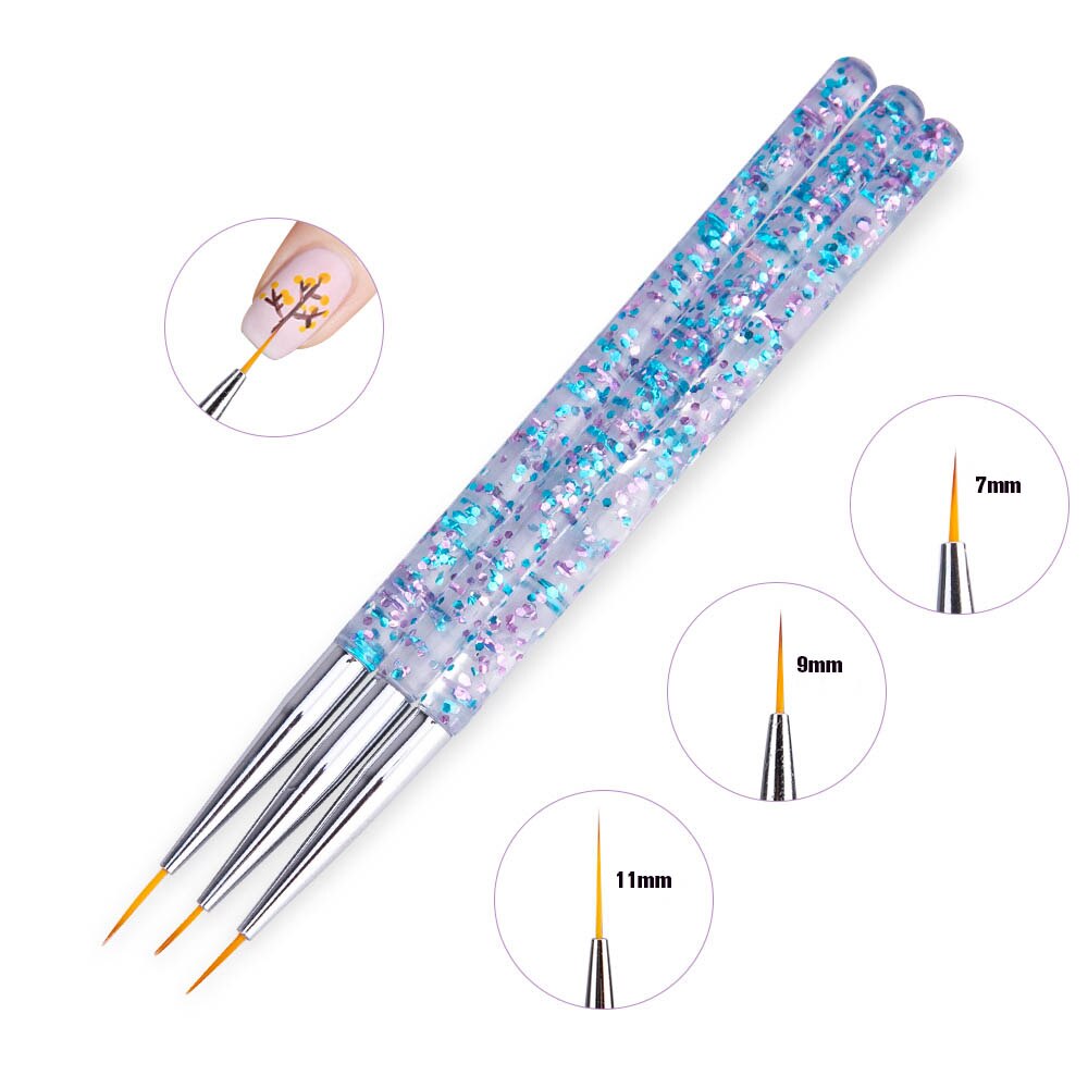 Nail Art Brushes Set 3/5Pcs/set Drawing Carving Painting Pen paiting carving line Manicure Set For nail art Brush Drawing Tool