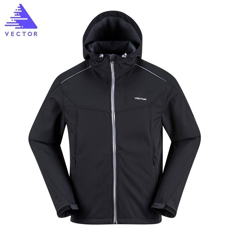 Vektori softshell takki miesten ulkotakki tuulenpitävä vedenpitävä takki miehille retkeilytakit sade tuulitakki 60025: Musta / Xxl