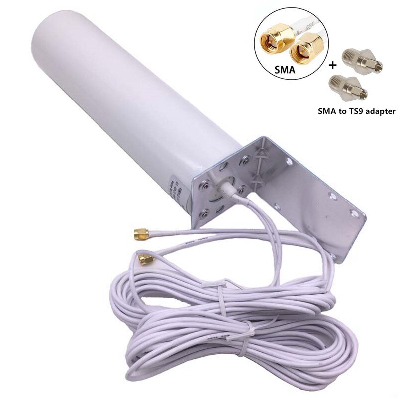 Lte Antenne 3G 4G Externe Antennna Outdoor Antenne Met 5M Dual Slider CRC9/TS9/Sma connector Voor 3G 4G Router Modem: add TS9 adapter