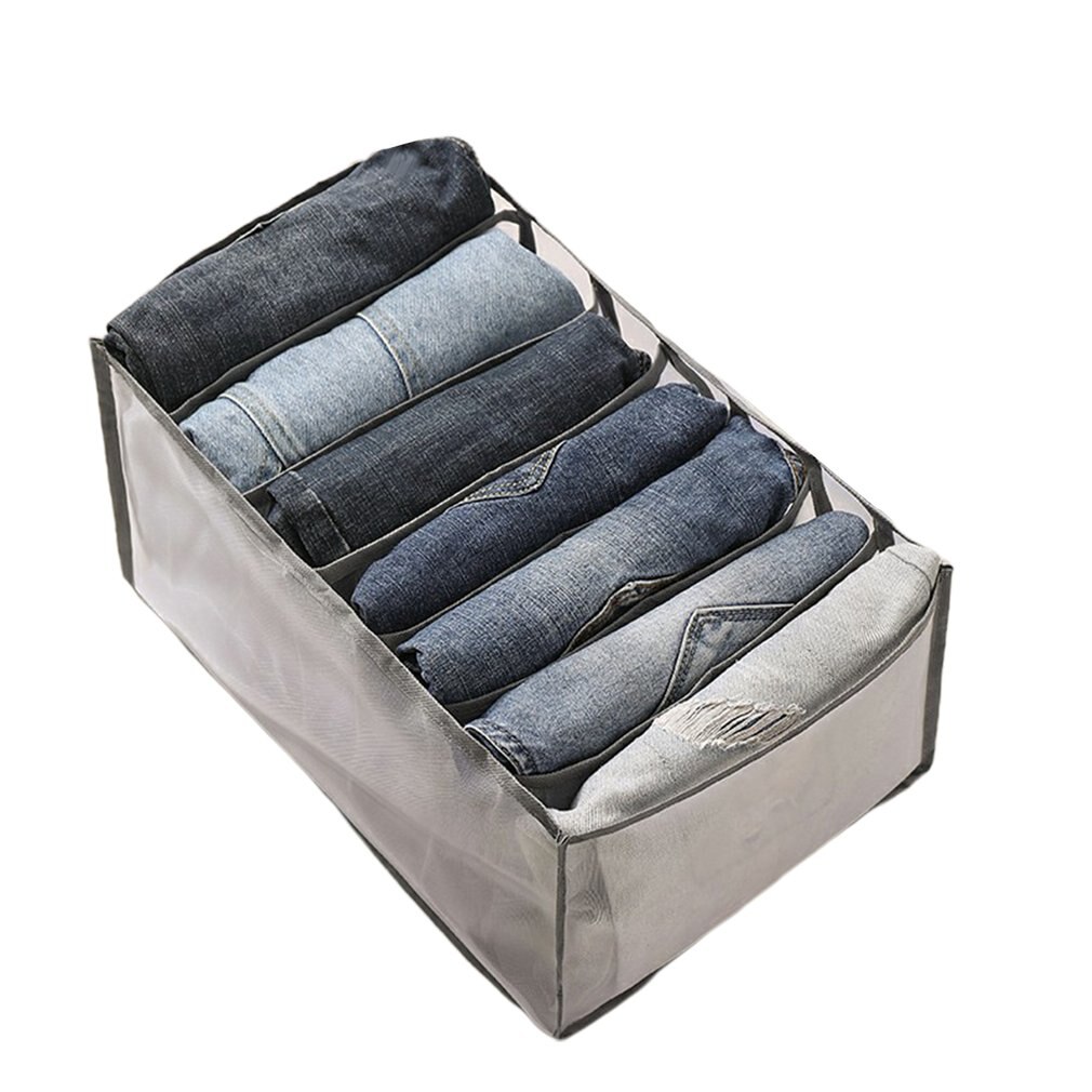 Foldable Jeans Storage Box Cubes Storage Boxes Socks Clothes Underpants Organizer Drawers Divider Box Cabinet Drawer Divider: 4