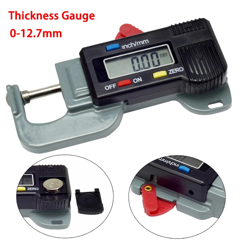 Draagbare Nauwkeurige Digitale Diktemeter Meter Tester Micrometer 0 tot 12.7mm Horizontale type diktemeter