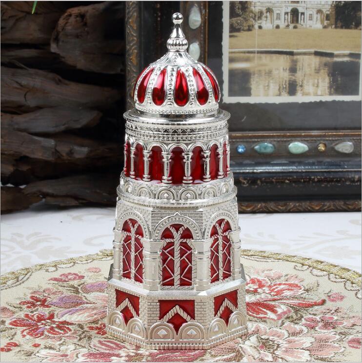 European tower shape automatic toothpick dispenser metal toothpick holder for toothpicks stash container for teethpickers YQT037