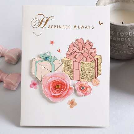 Vintage Flower Greeting Card Multi-purpose Layering Flower Paper Handmade Card: 07