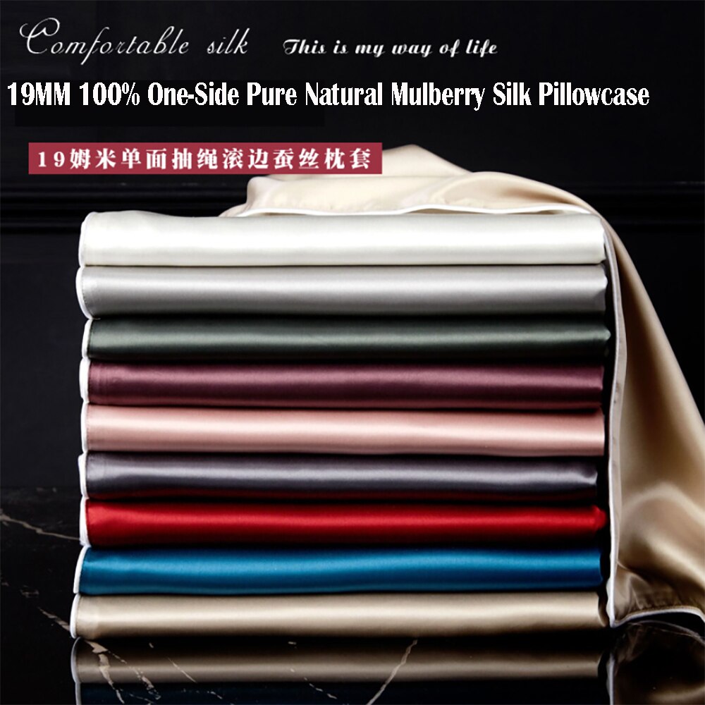 Echte zijden kussensloop voor haar en huid 19mm natuur moerbei zijden kussensloop superzachte body kussensloop één zijde zijden