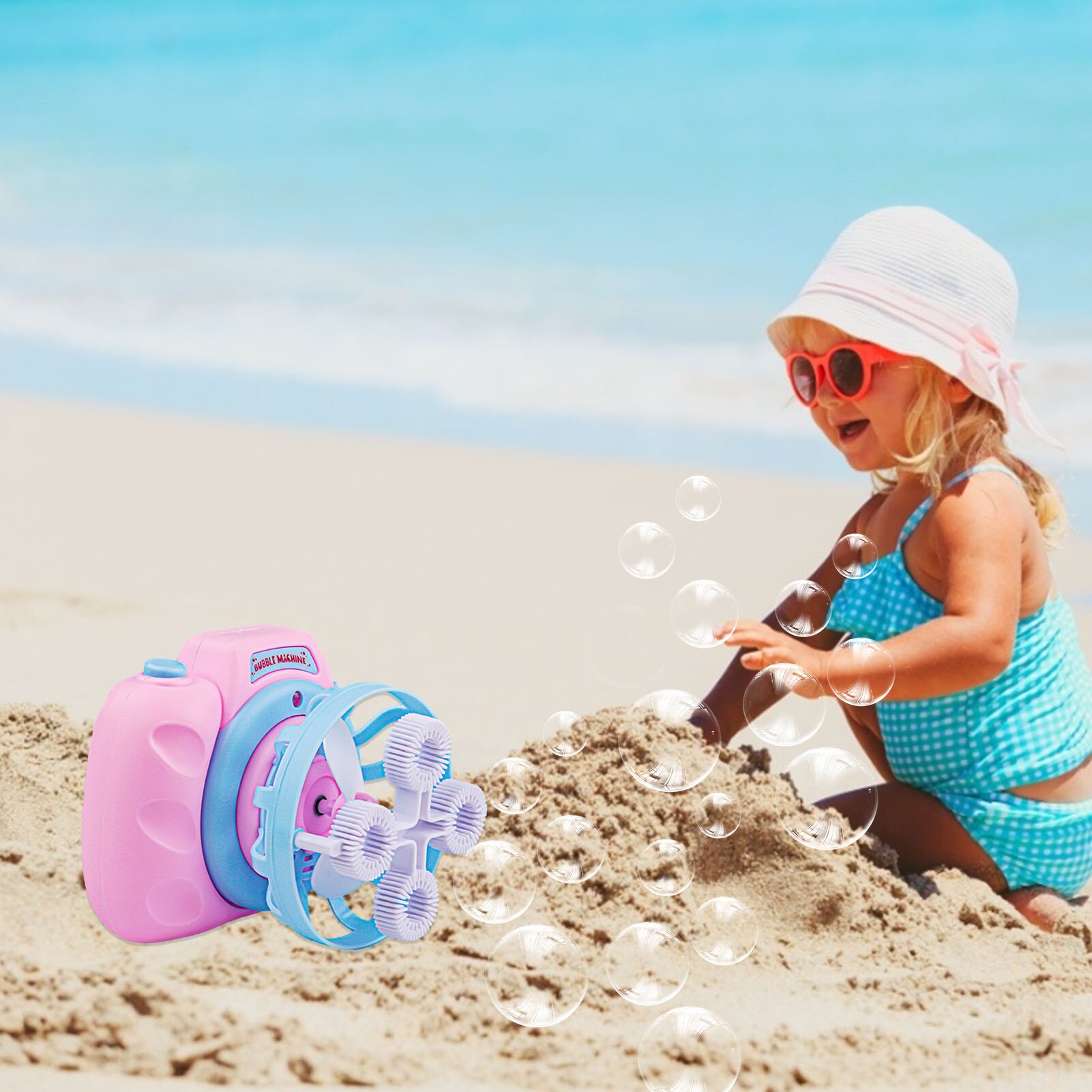 Camera Bubble Machine Automatic Bubble Maker Blower With Lights Beach Park Outdoor Fun & Sports Fidget Toys Summer