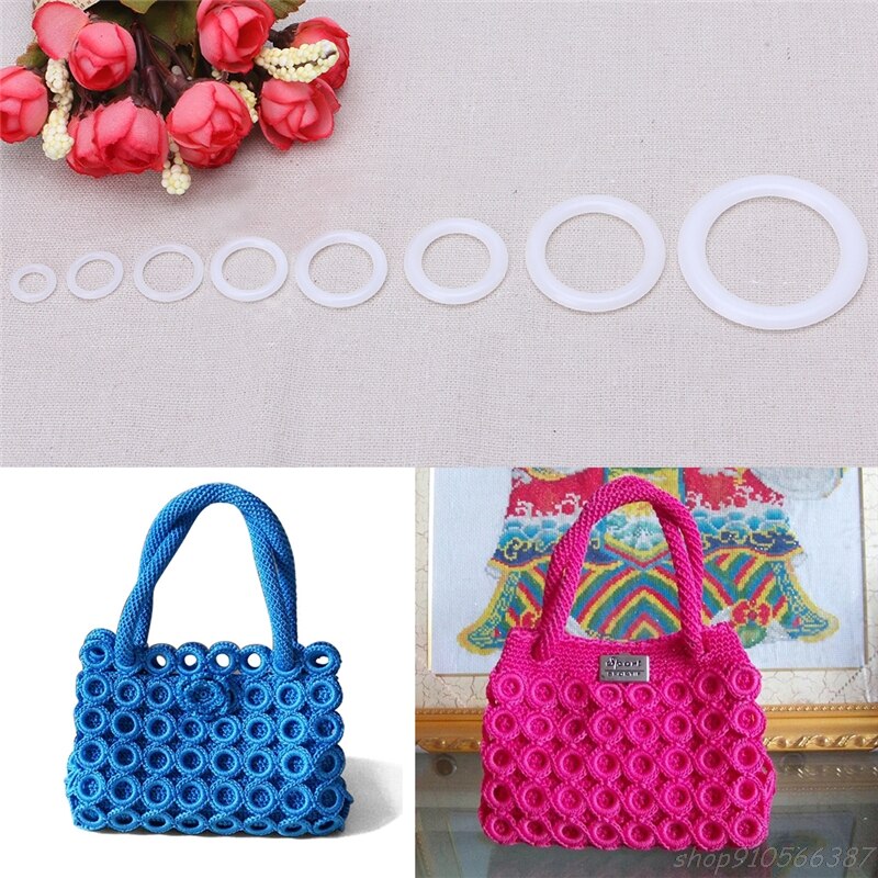 DIY Crochet Ring Circle Hook Plastic Craft Tool Accessory for Handbag Car Seat O21 20