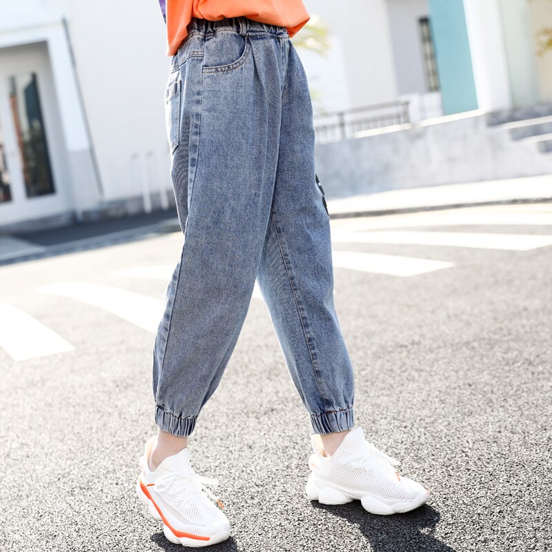 Barneklær høst barn bukser jenter jeans letter joggers denim joggerbukser 4 6 8 10 12 år barn jenter bukser