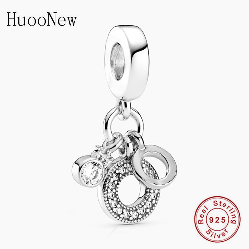 925 Sterling Silver Round Circle Zirconia Beads Fit Original European Charms Bracelet For Making Jewelry Women Berloque