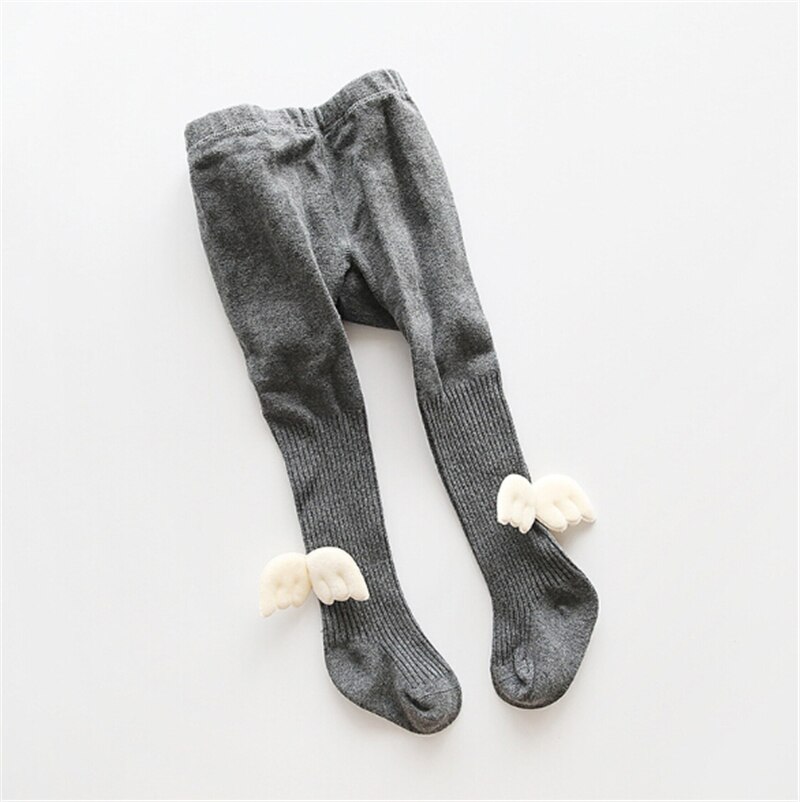 Newborn Infant Baby Girl Pantyhose with Wings Baby Tights Leggings Pure Color Soft Cotton Stockings Slim Leggings Lovely Tights