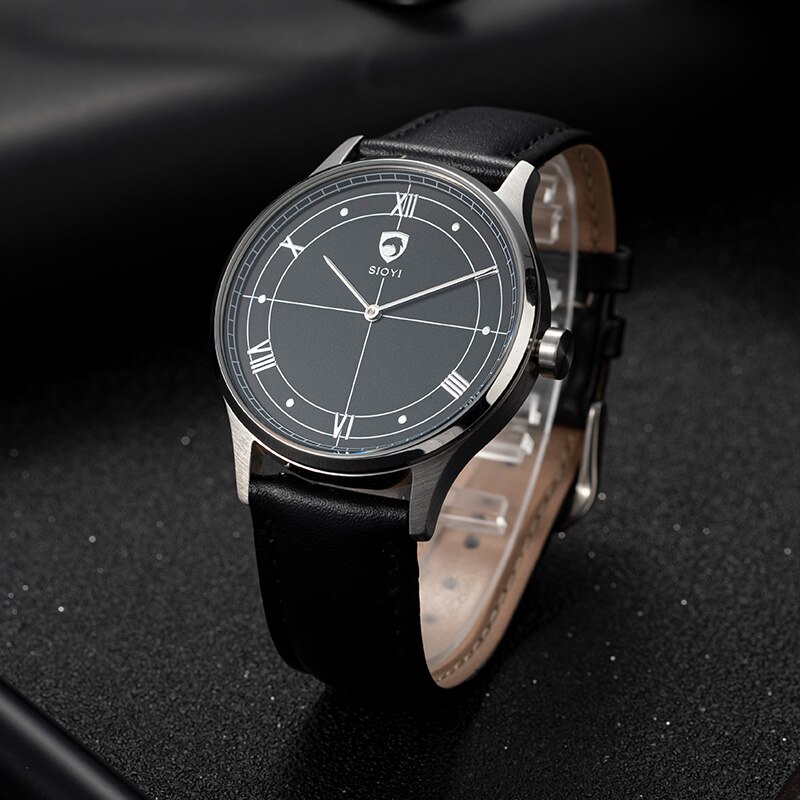 Sioyi Mannen Horloge Waterdicht Ultra Dunne Leisure Quartz Horloge Sport Horloge Hybrid Smart Watch Beweging Slaap Tracking: black