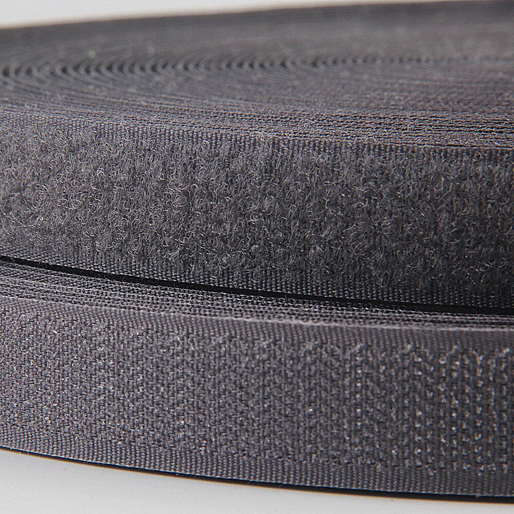 2Cm Polyester Nylon Klittenband Tape Geen Lijm Sluiting Tape Diy Sluiting Naaien Kledingstuk Accessoires Geen Lijm: dark gray