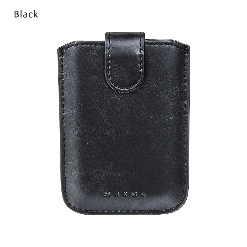 1Pc custodia a portafoglio per telefono di moda calda 5 tasche per carte Stick sul telefono porta carte d'identità borsa in pelle PU custodia adesiva per credito: Black
