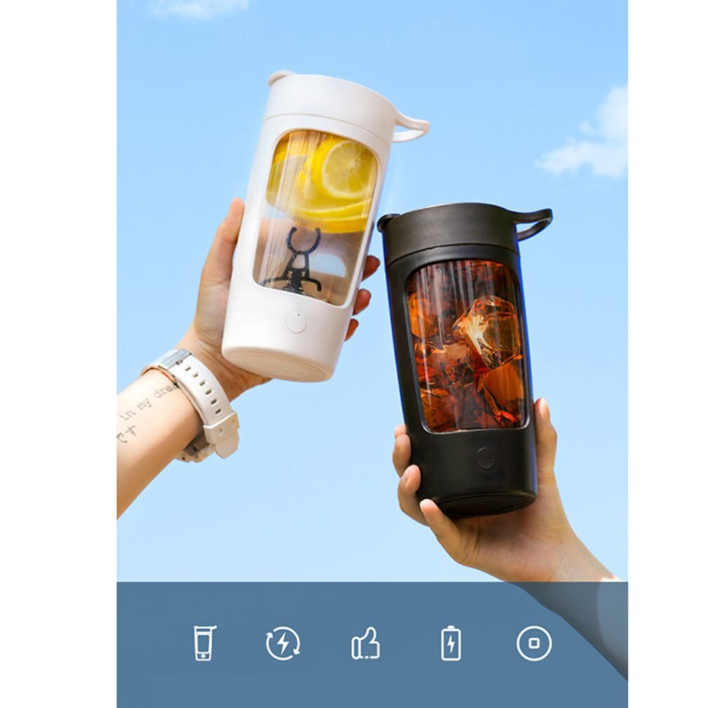 Bærbar lækagesikker elektrisk shaker flaske 650ml usb genopladelig proteinpulver shaker mixer kopper vandflaske til sportsgymnastik