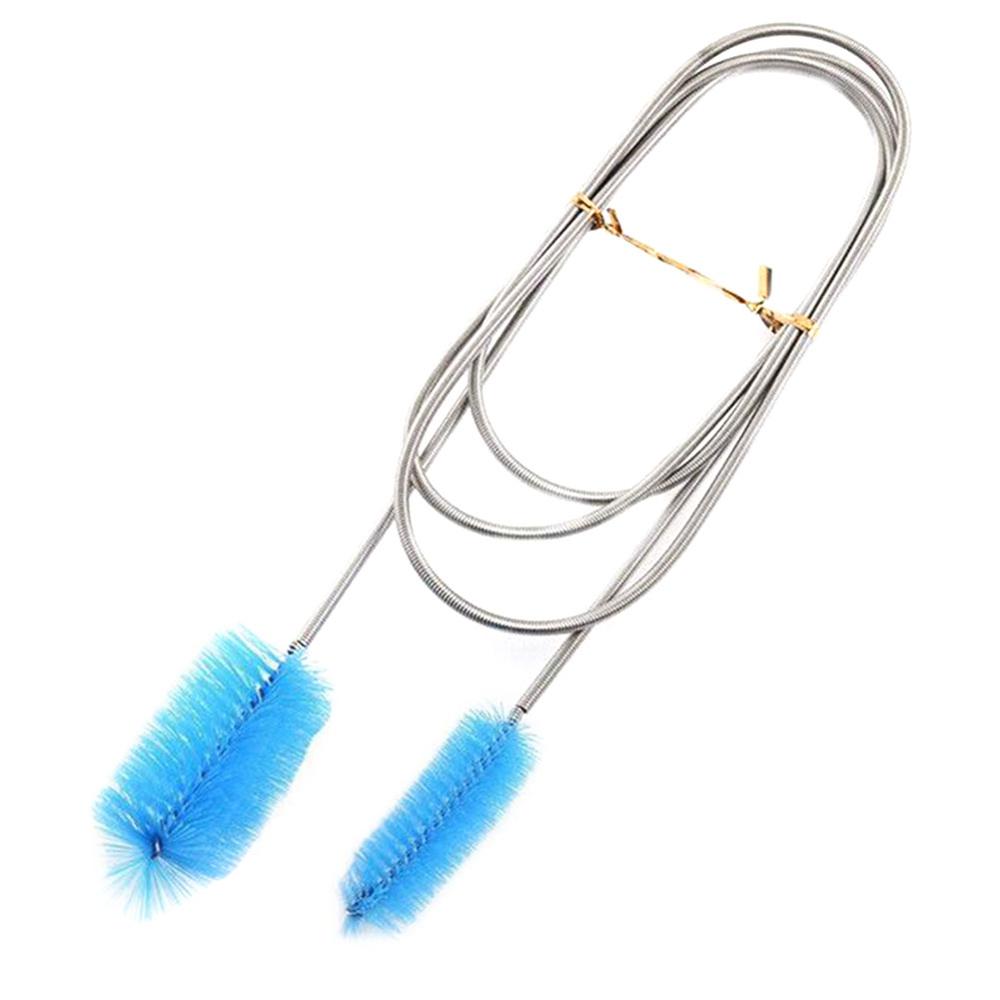 Luft Rohr Doppelseitige Schlauch Nylon Aquarium Wasser Filter Reinigung Pinsel Edelstahl flexibel Multifunktionale: Blau / 200cm