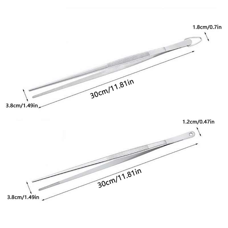 1pc 12 Zoll Küchen pinzette Edelstahl kochen extra lange Pinzette feine Pinzette Zange für Grill kochen Bartending-Werkzeuge