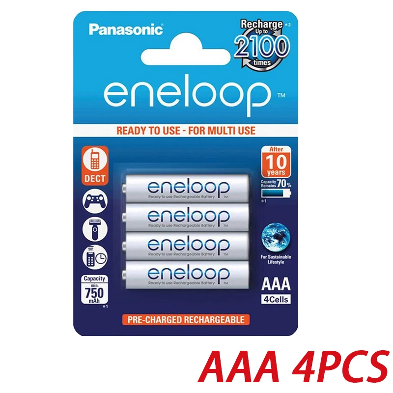 Nowe akumulatory Panasonic Eneloop 800mAh AAA 1.2V NI-MH do zabawek elektrycznych Latarka Aparat fotograficzny Wstępnie naładowany akumulator: Złota
