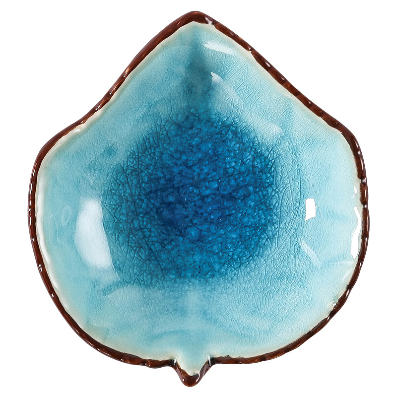 Lite blad form keramisk matte tallerken smaksatt tallerken kjøkken krydder retter isdelt glasur saus eddik servise